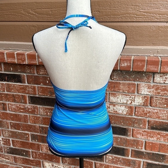 Yonique V Neck Strappy Adjustable Tie Tummy Control Tankini Women's Size Small - Picture 4 of 5